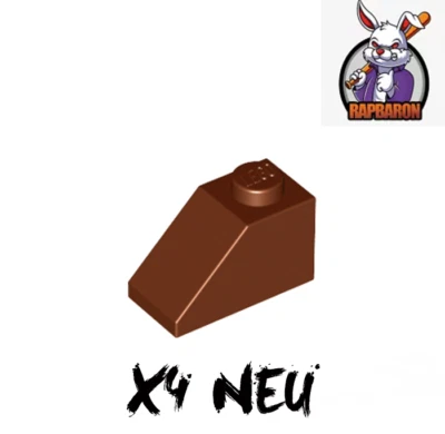 Lego® ● 4x 2x1 Slope ● Schräg Dachstein ● Reddish Brown ● Braun ● 3040 ● Neu