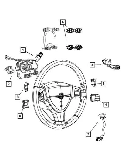 Interruptor de volante genuino Mopar 2009-2010 Chrysler Town & Country 56046077AA Foto 1 de 1