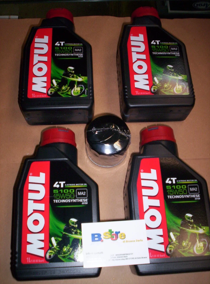 4 LT KIT TAGLIANDO FILTRO OLIO MOTUL 5100 15W50 HONDA 1000 XL V VARADERO 03/12