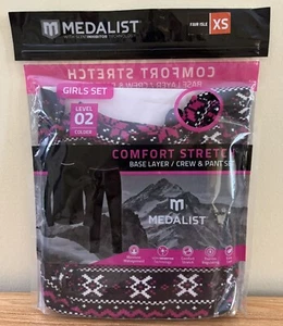 MEDALISTS GIRLS SET SIZE X SMALL COLOR BERRY NEW LONGSLEEVE THERMO GEAR - Picture 1 of 4