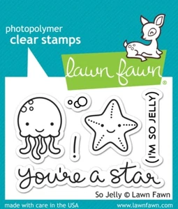 Estampillas transparentes Lawn Fawn You're a Star (I'm so Jelly) Star Fish Jelly Fish Bubbles - Imagen 1 de 2