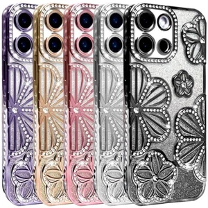 For Motorola Moto G Power 5G 2025 Case Electroplated Glitter Floral Design Cover - Picture 1 of 26
