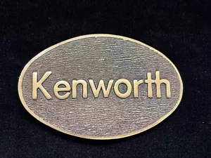 Vintage Kenworth Corporation Oval Solid Brass Belt Buckle #7502 NOS ASTMAR INC. - Picture 1 of 5