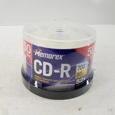 MEMOREX Music CD-R 50 PK pack Spindle 52X 700MB 80min Blank CD NEW SEALED FSTSHP - Image 1 of 4