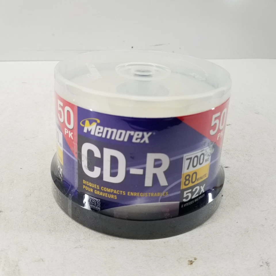 MEMOREX Music CD-R 50 PK pack Spindle 52X 700MB 80min Blank CD NEW SEALED FSTSHP - Image 1 of 4