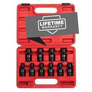 3657, 3/8 Inch Drive Universal Impact Socket Set, 10-Piece, Metric, 10mm - 19... - Picture 1 of 5