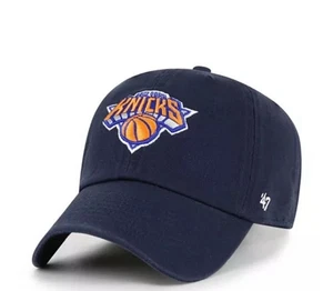 Navy New York Knicks Core Logo Clean Up Adjustable Hat - Picture 1 of 2