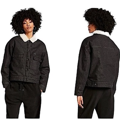 Volcom Weaton Sherpa Lined Heavy Denim Jean Jacket, Size M, NWT - Image 1 of 4