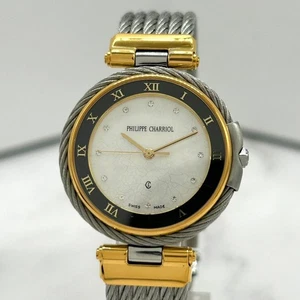 Sehr gute PHILIPPE CHARRIOL St-Tropez Uhr Shell Dial Diamant Quarz funktioniert - Bild 1 von 10