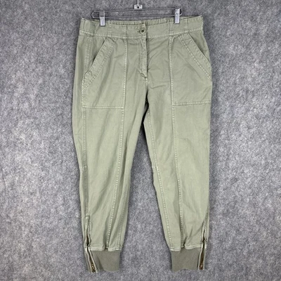 J. Pantalones de chándal Crew para mujer 8 verde mágico enjuague escarchado oliva tobillo cremallera algodón Foto 1 de 4