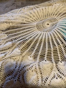 65inch Vintage Crochered Table Covering - Picture 1 of 3