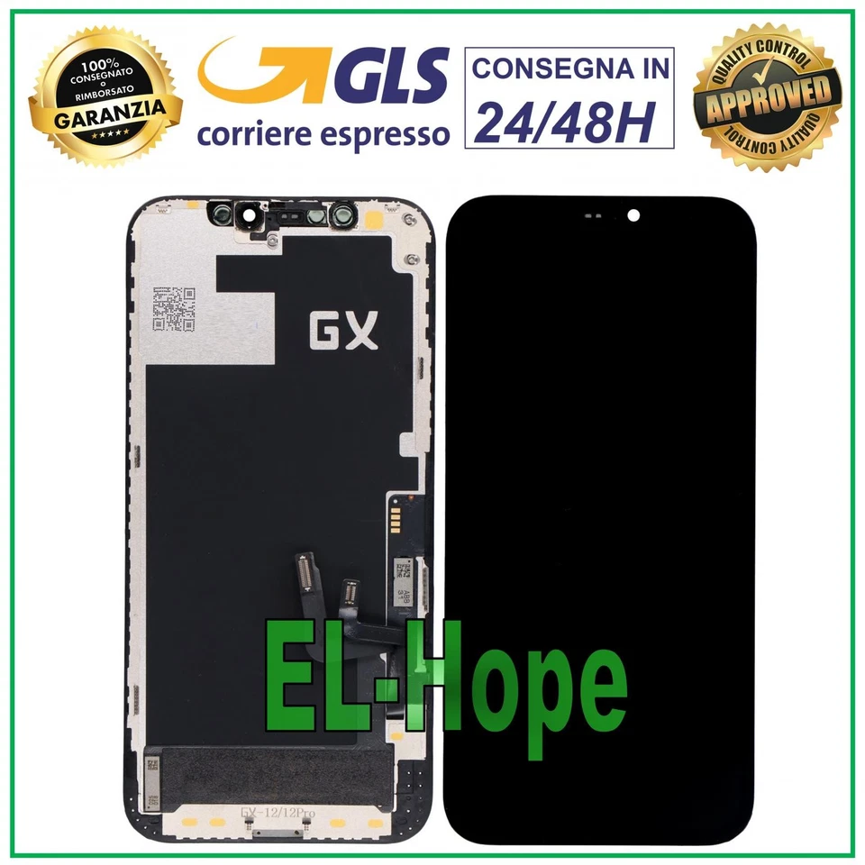 DISPLAY LCD OLED PER APPLE IPHONE 12 /12 PRO TOUCH SCREEN VETRO GX ORIGINALE - Immagine 1 di 1
