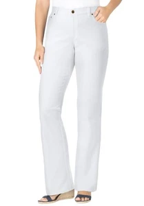 Woman Within Plus Size Stretch Denim Five-Pocket Bootcut Jeans - Picture 1 of 67