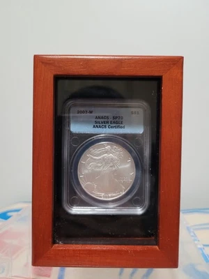 2007-W American Eagle ANACS SP70 Light Toning with Display Wooden Box - Image 1 of 4