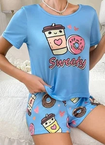 Damen/Teenager 2-teiliges Nachtwäsche-Set NEU Größe Small AZ-651876 - Bild 1 von 5