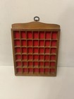Vintage Thimble Display Case Shelf Wooden Wall Mountable Storage 42 Compartments