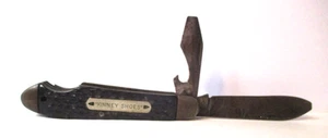 VINTAGE KINNEY SHOES WERBUNG KLAPPMESSER MIT 2 KLINGEN ~ WIR VERKAUFEN MESSER ~ - Bild 1 von 5