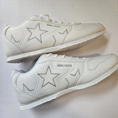 Niñas IONCHEER Blanco Con Plata Brillo Estrella Tenis Talla 7 Nuevos Ion Cheer Zapatos Foto 1 de 4