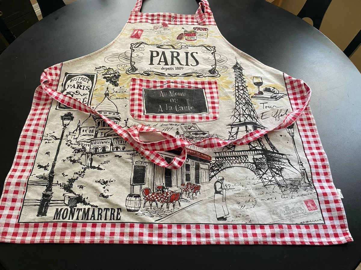 Paris-Themed Cooking Apron - Waterproof Adjustable Bistro Apron For Women, Perfect Gift For Paris Lovers