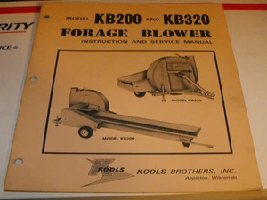 VINTAGE KOOLS FORAGE BLOWER SERVICE MANUAL KB200 AND KB320 - Picture 1 of 1