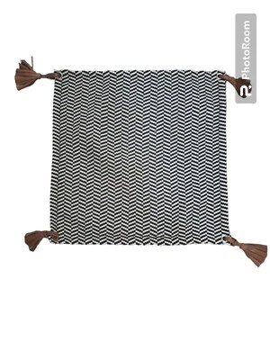 Funda de Almohada Surya Fiona Cuero Patrón Espiga Cuero Boho Borla B2 Foto 1 de 3