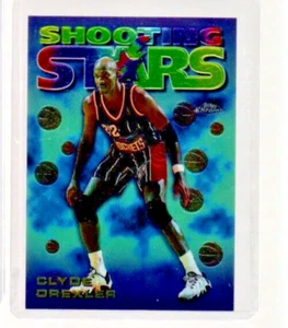 1997 Topps Chrome Season's Best Shooting Stars Clyde Drexler #10 Houston Rockets - Picture 1 of 2