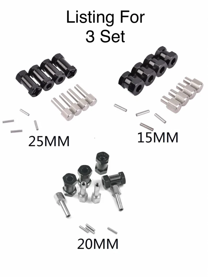 15mm 20mm 25mm Extension Drive 12mm Wheel Hex Hub Adapter For 1/10 RC Crawler - Image 1 of 1