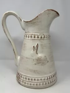 RARE FARVEL Ceramics New Pitcher Spring Easter Handcrafted Portugal 12” Bunny - Picture 1 of 13
