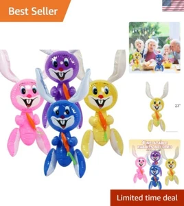 Conejito inflable multicolor de 23 pulgadas - decoración de Pascua autoinflable para niños - Imagen 1 de 9