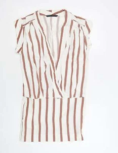 Zara Womens White Viscose Blend Bodycon Size S V-Neck - Picture 1 of 12