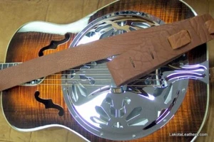 ¡Correas de guitarra resonadora LAKOTA LEATHERS AMERICAN BISON! Se adapta a Dobro CHOCOLATE - Imagen 1 de 3