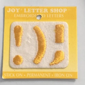 Joy Letter Shop gelbe Satzzeichen 1,5" zum Aufbügeln bestickt zum Aufkleben permanent  - Bild 1 von 7