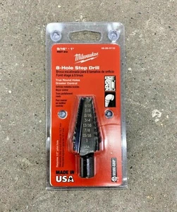 Milwaukee 48-89-9110 Self-Starting Step Drill Bit! 8-Hole 1/2" Shank Black Steel - Picture 1 of 3