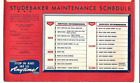 1950s Studebaker Maintenance Schedule and Record Folder Vintage Original NOS fs