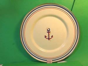 "Plato de ensalada de metal Blue Anchor 9 1/4", esmalte, picnic americano (usado/USADO EN EXCELENTE CONDICIÓN) - Imagen 1 de 10