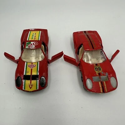 Vintage Yatming No. Lote de 2 coches Lamborghini Jota 1059 rojo fundido a presión Foto 1 de 4