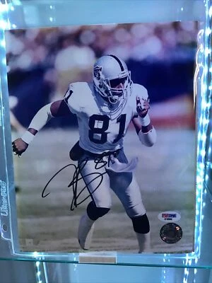 Tim Brown Oakland Raiders Signed 8x10 Photo PSA - Image 1 of 2