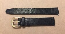MARCCO Black Lizard Grain Leather Watchband, 16mm, 8”
