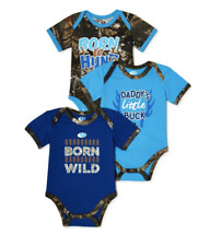 Mossy Oak Baby Boy Bodysuits Lot of 3 Born to Hunt 0-3 3-6 6-9 12 18 24 NWT Blue