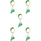 5pcs Holiday Party Bracelet St. Patrick&#39;s Day Jewelry Keychain Beaded Bracelet