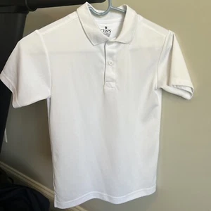 Chaps boys youth Sz M medium 10-12 School Uniform white polo shirt EUC Golf - Picture 1 of 11