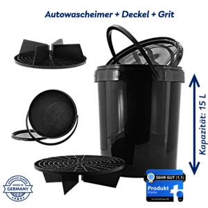 Auto-Style Autowascheimer 15L Schwarz + Deckel + Grit/Seib - Bild 1 von 5