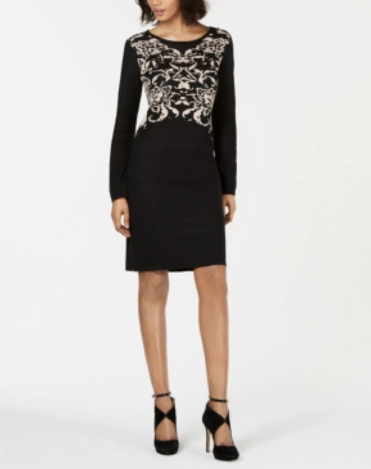 NY Collection Women's Petite Printed Metallic-Threaded Dress - Reeva Size PXL - Image 1 of 1