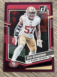 2023 Donruss Football, /109, Dre Greenlaw, Purple, Stat Line Tackles, 49ers - Bild 1 von 7