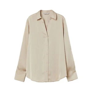 H&M Damen Bluse mit V-Ausschnitt - Beige | S - Bild 1 von 3