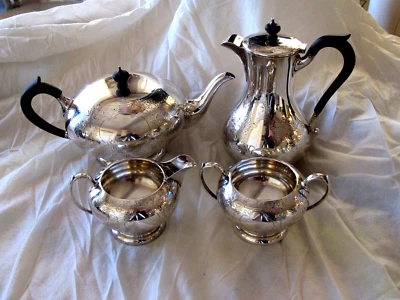 JUEGO DE CAFÉ TÉ 4 PIEZAS PLATA ESTERLINA ABEDUL 53,5 OZ TROY. 1668 gramos Foto 1 de 4