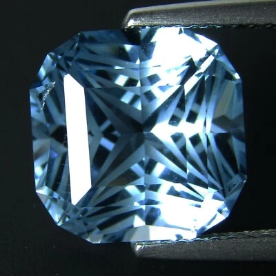 Increíble topacio azul cielo natural cuadrado corte radiante piedras preciosas sueltas 7,95 quilates VIDEO Foto 1 de 3