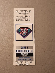 Boletos Falcons vs Lions 4 de septiembre de 1994 día de apertura Barry Sanders 120yds - Imagen 1 de 2