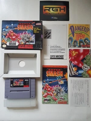 SUPER SMASH T.V SUPER NNINTENDO EE. UU. JUEGO SNES CASI COMO NUEVO CON PÓSTER SMASH T.V Foto 1 de 4