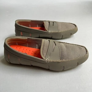 SWIMS Penny Loafer Water Shoe Mens 9 Gray Tan Taupe Waterproof Slip On Norway - Picture 1 of 10